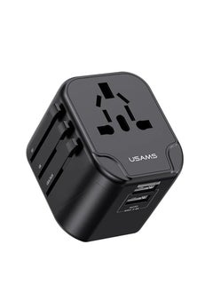 Buy USAMS US-CC173 T55 12W Dual USB Universal Travel Charger US / AU / EU / UK Plug Converter in UAE