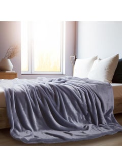 Buy Light velvet blanket, lightweight warm blanket in large size, 350 gm extra super soft wool for all seasons of the year, also used as a bed cover 200 x 220 cm in Saudi Arabia