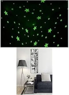 Buy Bundle of 100 Pcs Home Wall Glow In The Dark Stars Stickers Kids Room Decoration + Decorative Bambo Sticker wall art 3 panels 40X125 cm in Egypt