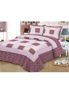 Buy Soft Bed Comforter Set Summer Quilt Lightweight Microfiber Bedspread Floral Pattern Coverlet for All Seasons Twin Quilt Set Single Bedding 4pcs in Saudi Arabia