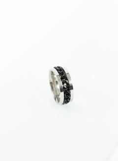 Buy Stainless Steel spinner Ring For Him silver/black size 9/19 in Egypt