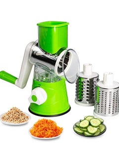 Buy Manual Tabletop Drum Cheese Grater, 3 In 1 Rotary Shredder Slicer Grinder For Cucumber Nut Potato Carrot Cheese, Vegetable Salad Shooter in UAE