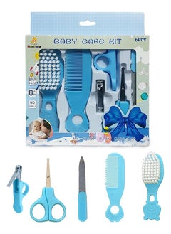 اشتري Baby Nail Care - Baby Grooming Kit & Cleaning Kit for Infant Personal Daily Cleaning, Newborn Manicure Set Baby Health Care Kit Nail Clippers Hairbrush, (6 PCS) (Blue) في مصر