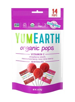 اشتري YumEarth, Organic, Vitamin C Pops, 14 Lollipops, 3 oz (85 g) Each YumEarth في السعودية