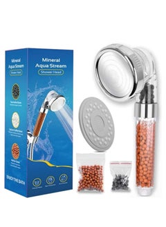 Buy Shower Head Handheld Replacement - with 3 Modes 3way Function - Adjustable Filter Bead Hard Water Boost Water Pressure, Water Saving in Saudi Arabia