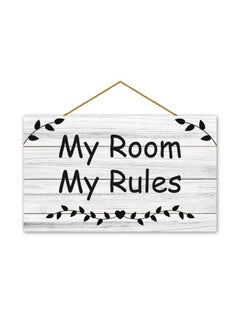 Buy The Earthy House Room Decor Wall Hanging | Bedroom| Door Decor | Witty Quotes | Funny Quotes | Signs - (My Room My Rules) in UAE