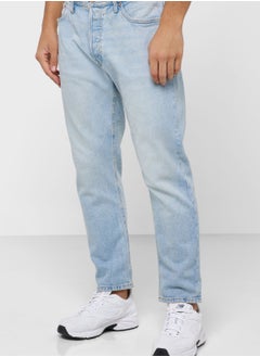 Buy Light Wash Straight Fit Jeans in UAE