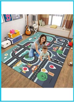 Buy Kids Rug Educational Play Rug Traffic Road Kids Play Car Mat Large Learning Play Game Area Rug Kids Carpet for Playroom Living Room Nursery Room Decor (A, 80 * 120CM) in Saudi Arabia