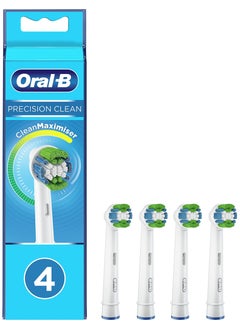 Buy 4-Piece Precision Clean Replacement Toothbrush Head White/Blue in Saudi Arabia