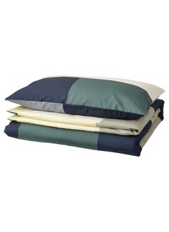 Buy Duvet cover and pillowcase, green/multicolour, 150x200/50x80 cm in Saudi Arabia