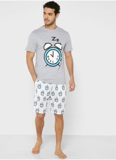 Buy Printed T-Shirt & Pyjama Shorts Set in Saudi Arabia