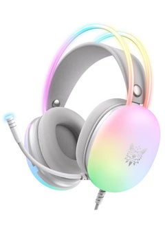 Buy X25 Wired Professional Gaming Headphones Gradient RGB Lighting HD Mic Stereo Sound PC Mac Headset in Saudi Arabia