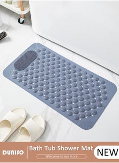 Buy Anti Slip Bathroom Mat Shower Mat Waterproof Mat Foot Massage Mat With Drain Holes And Suction Cups 36*69cm Bath Mat For Tub, Toilet And Bathroom Floors-Dark Grey in UAE