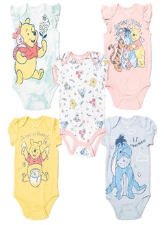 Buy Disney Tigger Winnie The Pooh Eeyore Infant Baby Girls 5 Pack Cuddly Bodysuits Multi 6-9 Months in UAE