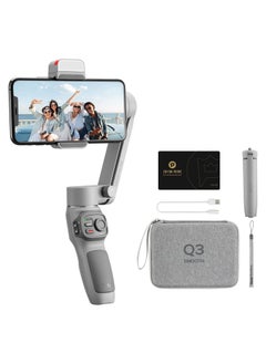 Buy Zhiyun Smooth Q3 Combo, Handheld 3-Axis Smartphone Gimbal Stabilizer with Grip Tripod LED Fill Light Protective Case Foldable Phone for iPhone & Android in UAE