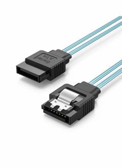 Buy SATA III Cable, 6.0 Gbps 7PIN High Speed Data 5Pcs Female Straight to Angle with Locking Latch （1ft, Blue） in Saudi Arabia