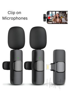 Buy Microphone for iPhone Wireless Lavalier Microphone for iPhone iPad 2.4G Ultra Low Delay iPhone Mini Microphone iPhone Microphone for Video Recording Interview Vlog (2 in 1) in UAE