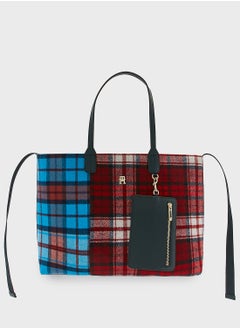 Buy Iconic Check Detailed Tote Bag in UAE