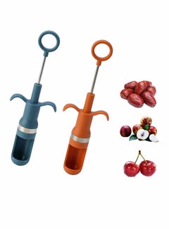 Buy Cherry Pitter Tool, Portable Fruit Pitter Tool, Red Date Jujube Cherry Corer Remover Seed Tool, Multi-Function Fruit Corer for Home Kitchen, 2 Pcs in UAE