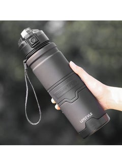 اشتري Tycom Water Bottle 1L Leak-Proof Drink Bottle BPA Free USA Tritan Material Gym Bottle with Protein Shaker, Flip Top Lid & Removable Strainer for Fitness Cycling, Gym Camping Outdoor Sports （Black） في الامارات