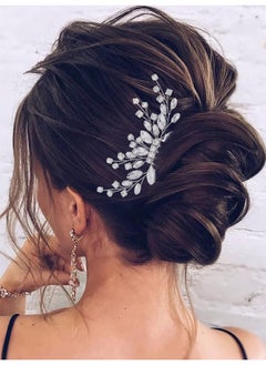 Buy Bride Wedding Hair Comb Crystal Hair Piece Silver Rhinestone Headpiece Bridal Hair Accessories for Women (Silver) in Saudi Arabia