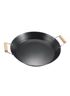 Buy High Quality Paella Pan with Wooden Handle Black and Beige 38 cm 31938-HE in Saudi Arabia