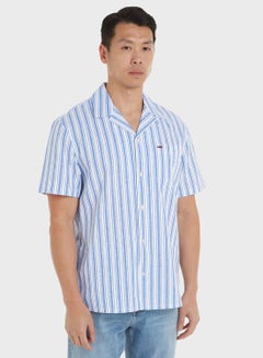 Buy Striped Linen Regular Fit Shirt in UAE