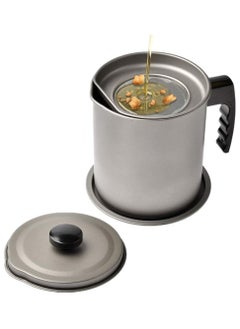 Buy 1.7L Oil Strainer and Storage Pot, Grease Keeper for Storing Frying Oil and Cooking Grease in UAE