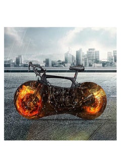 اشتري Bicycle Cover Flame Wheel Dust Cover Bicycle Protective Cover with Bicycle Saddle Protection Bicycle Covers Waterproof Dustproof for Travel, Mountain Bike, Bicycle في السعودية