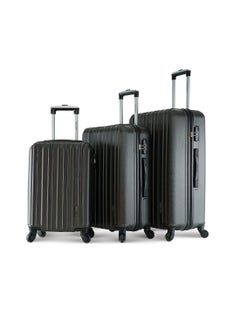 اشتري Keno 3 Piece ABS Hardside Spinner Luggage Trolley Set 20/24/28 Inch Armygreen في الامارات