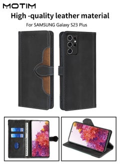 Buy Phone Case Compatible with Samsung S23 Ultra, Flip Leather S23 Ultra Case, Shockproof Protective Kickstand Wallet Galaxy S23 Ultra Slim Thin Cover with Card Slots in UAE