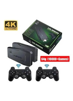 Buy 4K HD video game console, dual 2.4G wireless controllers, plug-and-play video game stick, built-in 10,000 games, retro handheld game console in Saudi Arabia