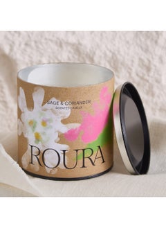 اشتري Roura Cartoon Sage and Coriander Scented Pot Candle with Cover 260 g في الامارات