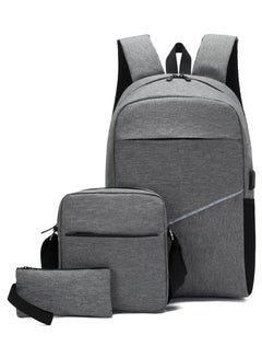 Buy Smart 3-Piece Laptop School Travel Backpack Set Gray in Egypt