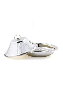 اشتري Steel Ouzi Steel Serving Platter 36 cm,Silver في الامارات