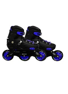 Buy EL1033 Inline Adjustable Skates Medium Size 34 EUR (UK 1.5) - 38 EUR (UK 5) for 6 to 12 Years | Aluminium Chassis and 100 mm PU Three Wheels | With ABEC 9 Bearings | Indoor and Outdoor in Saudi Arabia