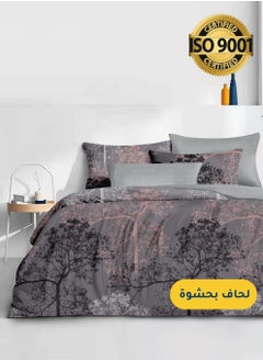 Buy Microfiber Printed Comforter Sets, Fits 160 x 200 cm Queen Size Bed, 4 Pcs, With Soft Filling, Celine Series in Saudi Arabia