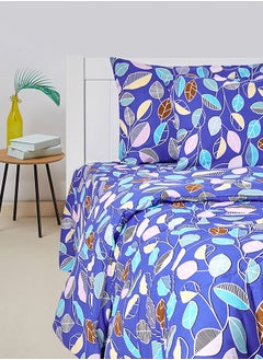 اشتري 4-Piece Multi Leaf Printed Design 180 TC Ploy Cotton King Comforter Set في الامارات