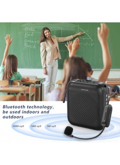 Buy NORWII Wireless Voice Amplifier with UHF Wireless Microphone Headset, 10W 4000mAh Portable Rechargeable PA System Voice Amplifier Wireless for Teachers, Meetings, Promotions and Outdoors (Black) in UAE