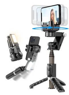 Buy Selfie Stick Gimbal Stabilizer, xQoops Light Weight Auto Balance 1-Axis Stabilizer for Smartphones with 360° Face Tracking Tiktok Vlog Youtuber Live Video Recording in Saudi Arabia