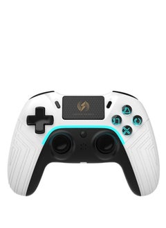 Buy White And Black Wireless Controller Compatible with PS4/PS4 Pro/PS4 Slim/PC/iOS 13.4/Android 10, Gaming Controller with Touchpad, Motion Sensor, Speaker, Headphone Jack, LED and Back Button in UAE