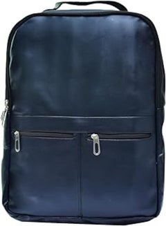 Buy Accelerate Plain Dark Blue Leather Protective 15.6 inch Premium with Front Zipper Compartment for Accessories | Durable Design Laptop Bag compatible with MacBooks and Laptops in Egypt