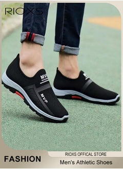 Buy Men's Athletic Shoes, Casual Slip On Trainers For Men, Fashion Walking Shoes, Lightweight Comfy Sneakers, Breathable Ant-slip Shoes, Mens Footwear, For Outdoor Running Workout Tourism in Saudi Arabia