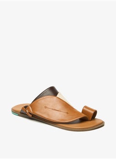 اشتري Men Colourblock Slip-On Arabic Sandals with Toe Loop Detail في السعودية