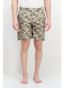 اشتري Men Camouflage Drawstring Board Short, Olive/Brown في الامارات