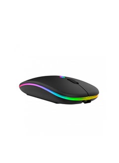 اشتري Dual Model LED Wireless and Bluetooth Mouse,Rechargeable Silent 2.4G Wireless Computer Mouse with USB Receiver,Ultra Thin RGB Backlit Cordless Mice for Laptop,Tablet.ipad في مصر