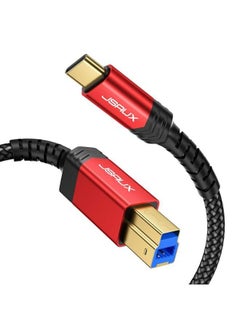 اشتري JSAUX 10ft USB 3 Type B Cord Nylon Briaded Compatible with Docking Station, External Hard Drivers, Scanner في مصر