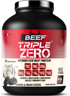 Buy Beef Triple Zero Hydrolyzed Protein Powder Cookies and Cream 4 lb in Saudi Arabia