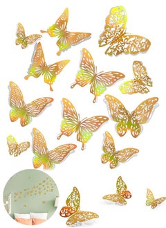 Buy 36 Pcs Butterfly Decorations, 3 Sizes 3 Styles, Butterfly Wall Decor, Butterfly Party Decorations, Birthday Decorations, Butterflies for Crafts, Cake Decorating, Wall Stickers Room Decor (Rainbow Gold) in UAE