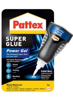 Buy Pattex Super Glue Power Gel Control, Flexible Super Glue Gel, Superglue With Non-Drip Formula For Vertical Applications, Clear Glue With Precise Nozzle, 1X3G in UAE